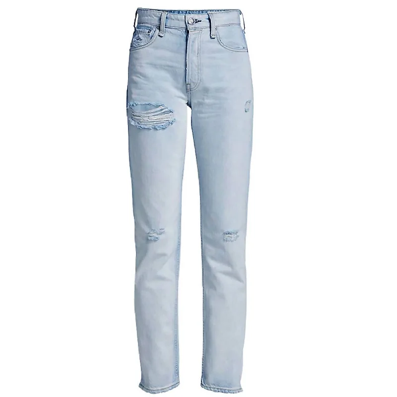 Maya High Rise Slim Fit Montauk Ripped Jeans In Denim