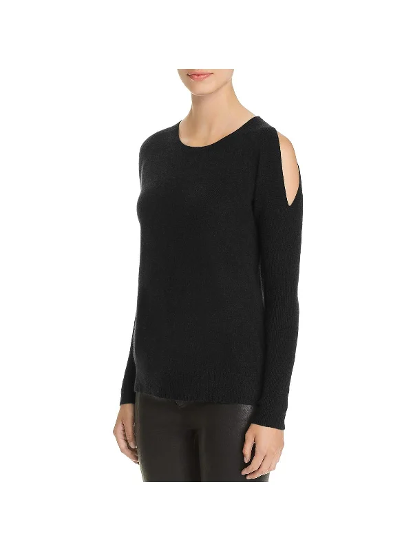 Womens Cashmere Cold Shoulder Sweater