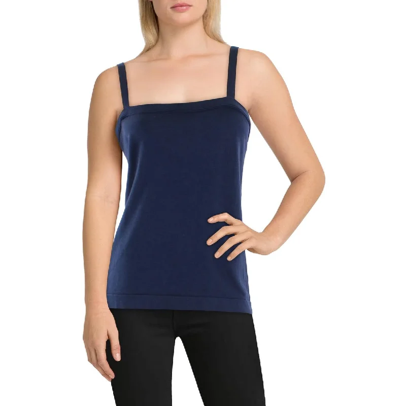 Womens Square Neck Knit Tank Top Sweater